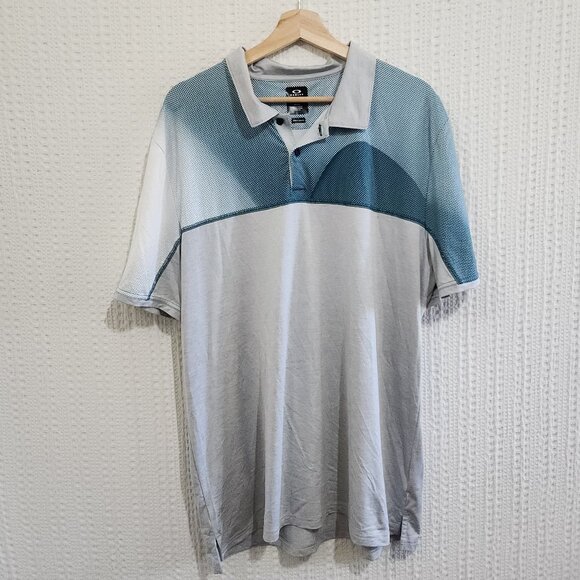 Oakley Other - Oakley Men's Sand Block Polo Shirt Blue and Gray Size X-Large